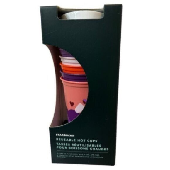 NWT Starbucks | Pack Of 6 Reusable Valentine’s Hot Cups - Picture 1 of 9